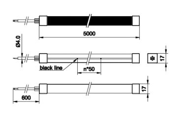 Dimension Drawing (without table) - BGC401 650LM 10W 2700K L5 1515 T G