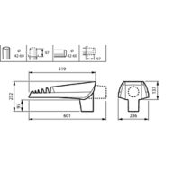 Dimension Drawing (without table) - BGP701 LED40-4S/740 DM10 GF SRT SRB 42/6