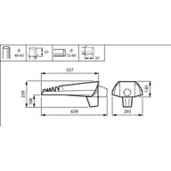 Dimension Drawing (without table) - BGP702 LED40-4S/740 DM10 PGR SRT SRB 60