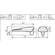 Dimension Drawing (without table) - BGP703 LED100-4S/830 II DW50 GF SRT SRB