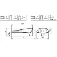 Dimension Drawing (without table) - BGP704 LED210-4S/830 II DX10 PGR DDF3 D1