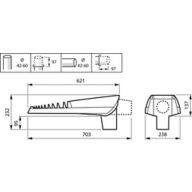 Dimension Drawing (without table) - BGP713 LED50-4S/740 II DM11 GF EZR SRB 6