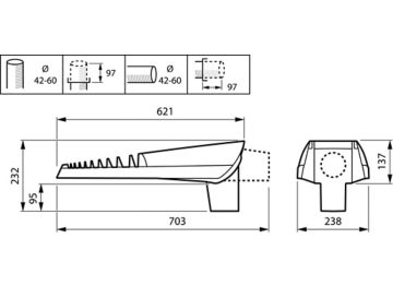 Dimension Drawing (without table) - BGP713 LED120-1P/740 UE I DM11P PSU 42/6