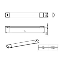 Dimension Drawing (without table) - BN005C LED11/CW L500 PSU LA