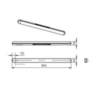 Dimension Drawing (without table) - BN017C LED50/857 3ft