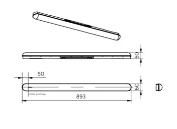 Dimension Drawing (without table) - BN017C LED50/857 3ft