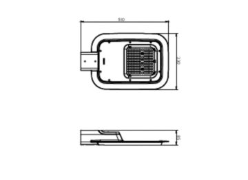 Dimension Drawing (without table) - BRP132 LED175/CW 140W 220-240V DM GM