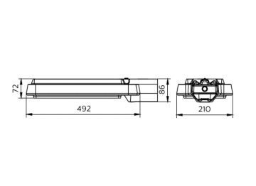 Dimension Drawing (without table) - BRP391 LED87/NW 63W 220-240V DM PSR