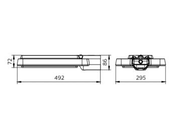 Dimension Drawing (without table) - BRP392 LED124/NW 88W 220-240V DM PSR