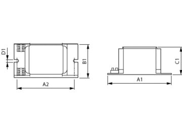 Dimension Drawing (with table) - BSN 250 K302-A2-ITS 230V 50Hz