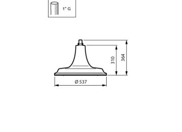 Dimension Drawing (without table) - BSP672 LED80/730 FG II DM10 G1 BK