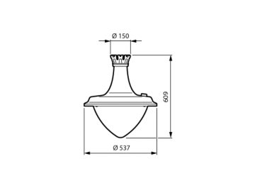 Dimension Drawing (without table) - BSP672 LED80/830 PCC II DM50 G1 CRN1 AL