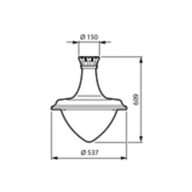 Dimension Drawing (without table) - BSP672 LED60/730 PCC II DS50 G1 CRN1 AL