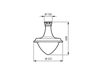 Dimension Drawing (without table) - BSP672 LED60/730 PCC II DS50 G1 CRN1 AL