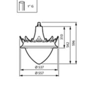 Dimension Drawing (without table) - BSP672 LED20/730 PCC II DM50 G1 CRN2 AL
