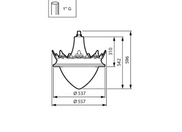 Dimension Drawing (without table) - BSP672 LED20/730 PCC II DM50 G1 CRN2 AL