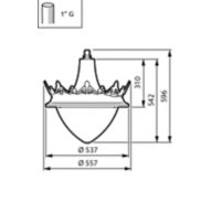 Dimension Drawing (without table) - BSP672 LED140/730 PCC II DM50 G1 CRN2 AL