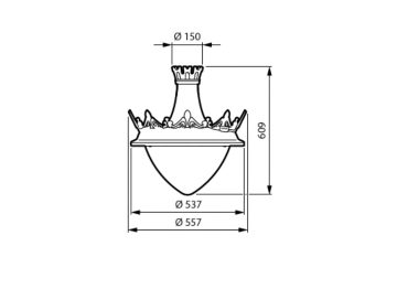 Dimension Drawing (without table) - BSP672 LED120/730 PCC II DM50 G1 CRN3 AL