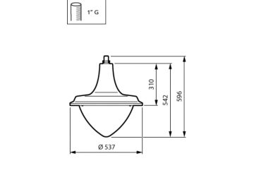 Dimension Drawing (without table) - BSP672 LED50/727 PCC II DM10 G1 BK