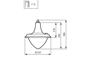 Dimension Drawing (without table) - BSP672 LED30/722 PCC II DM50 G1 SRT BK