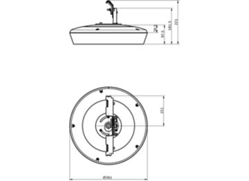 Dimension Drawing (without table) - BSS301 LED60/730-1P DM16P SRT C