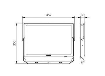 Dimension Drawing (without table) - BVC150 LED200/WW PSU 200W SWB G3 GM