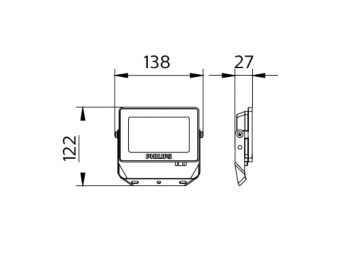 Dimension Drawing (without table) - BVP150 LED20/WW PSU 20W SWB G3 GM