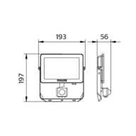 Dimension Drawing (without table) - BVP150 LED30/NW PSU 30W SWB MDU G3 GM