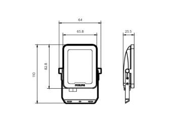 Dimension Drawing (without table) - BVP151 LED12/CW PSU 10W SWB G3 GM