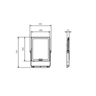 Dimension Drawing (without table) - BVP151 LED240/CW PSU 200W SWB G3 GM