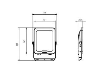 Dimension Drawing (without table) - BVP151 LED36/CW PSU 30W SWB G3 GM