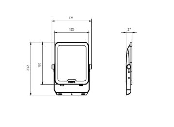 Dimension Drawing (without table) - BVP151 LED60/CW PSU 50W SWB G3 CN