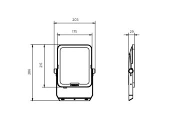 Dimension Drawing (without table) - BVP151 LED84/CW PSU 70W SWB G3 CN