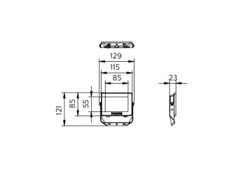 Dimension Drawing (without table) - BVP152 G4 LED20/CW 20W 110-277V SWB