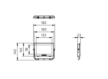 Dimension Drawing (without table) - BVP152 G4 LED30/CW 30W 110-277V SWB