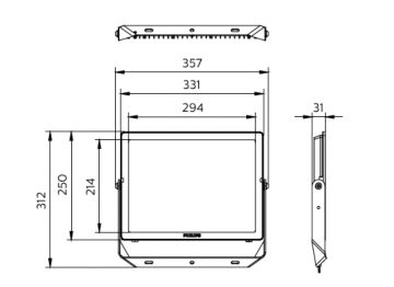 Dimension Drawing (without table) - BVP153 G4 LED150/CW 150W 110-277V SWB