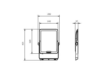 Dimension Drawing (without table) - BVP158 LED180/WW_NW_CW PSU 150W SWB GM