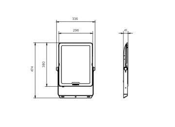 Dimension Drawing (without table) - BVP158 LED240/WW_NW_CW PSU 200W SWB CN