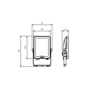 Dimension Drawing (without table) - BVP158 LED24/WW_NW_CW PSU 20W SWB CN