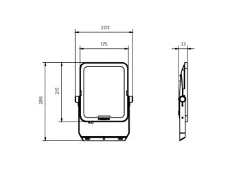 Dimension Drawing (without table) - BVP158 LED84/WW_NW_CW PSU 70W SWB CN