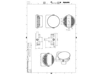 Dimension Drawing (without table) - BVP374 48LED RGBNW 220V 15 DMX 120W HP