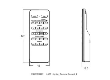 Dimension Drawing (without table) - LSCS Highbay Remote Control_Z