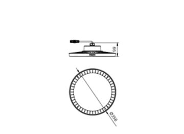 Dimension Drawing (without table) - BY102P LED260S/840 PSU WB