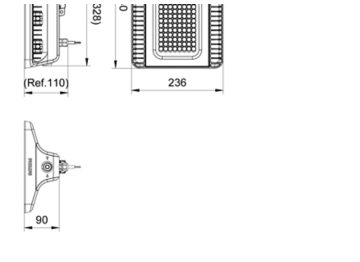 Dimension Drawing (without table) - BY570P LED100/NW PSU HRO SP
