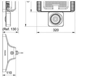 Dimension Drawing (without table) - BY570X LED250/NW SIA WB SP