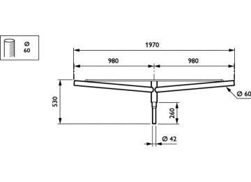   - 1000 mm - 60 mm - 5° - RAL color - 
