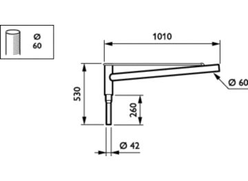   - 1000 mm - 60 mm - 5° - RAL color - 