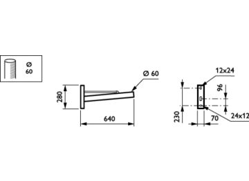   - 600 mm - 60 mm - 5° - RAL color - 