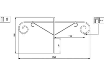   - 1100 mm - 60 mm - 0° - RAL color - 