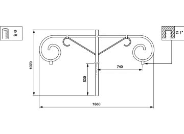   - 750 mm - 60 mm - 0° - RAL color - 